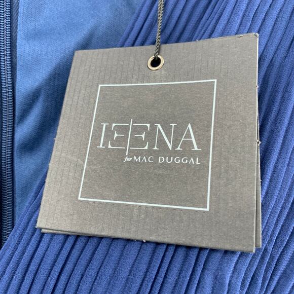 MAC DUGGAL Dress Size 12 Evening Gown Mini Navy Blue NEW Pleated V Neck - Picture 3 of 10